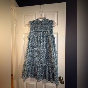 Floral Blue Mini Dress